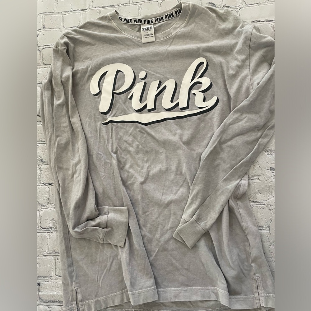 PINK Long Sleeve Soft Cotton Tee Size Small